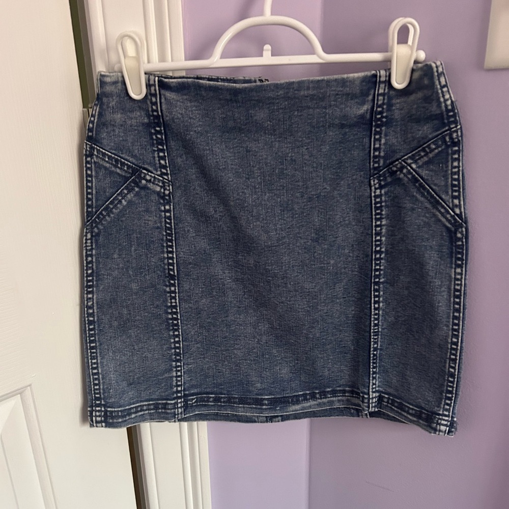 Classic Dark Wash Denim Mini Skirt - NWOT